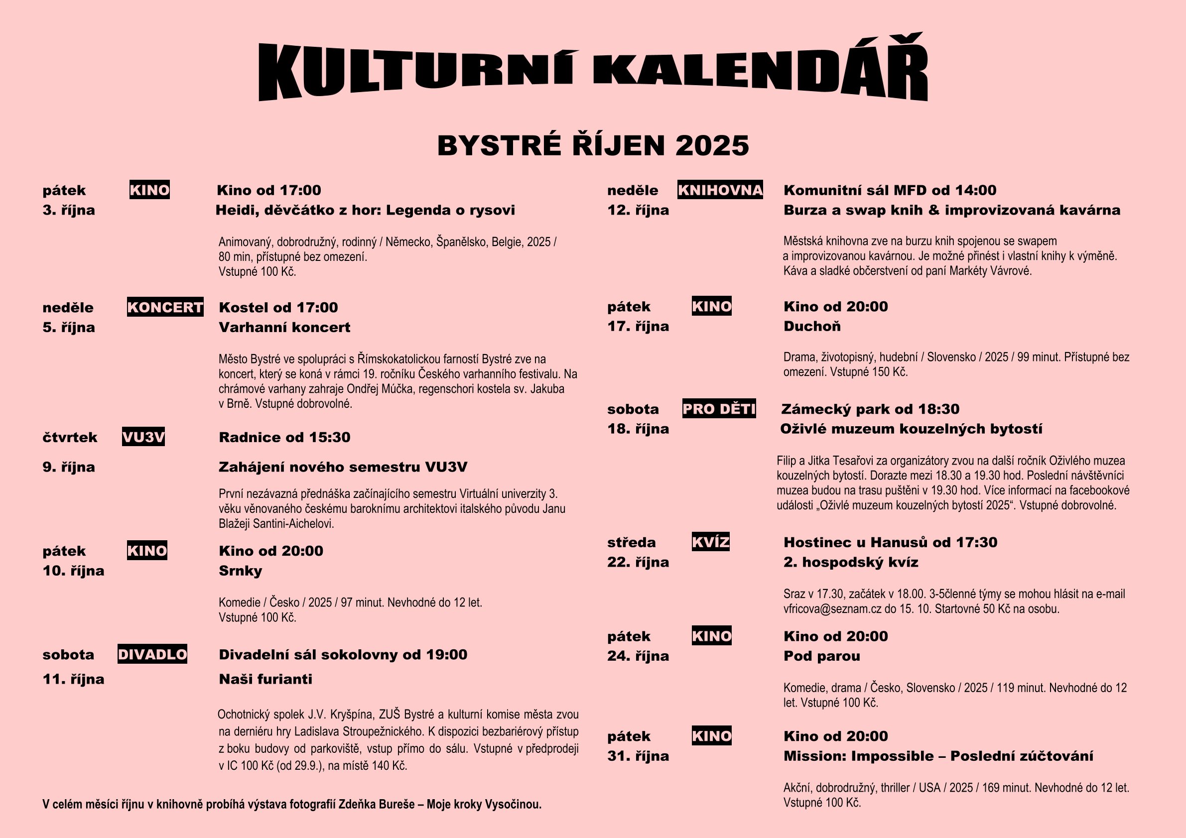 Kulturni kalendar rijen 2026