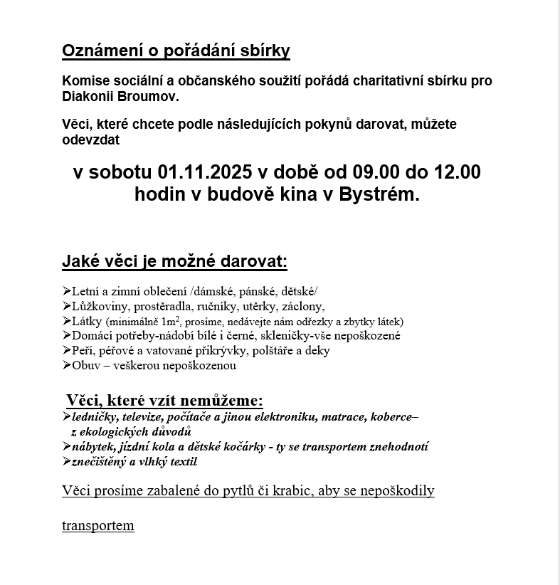 Sbirka Diakonie 2025