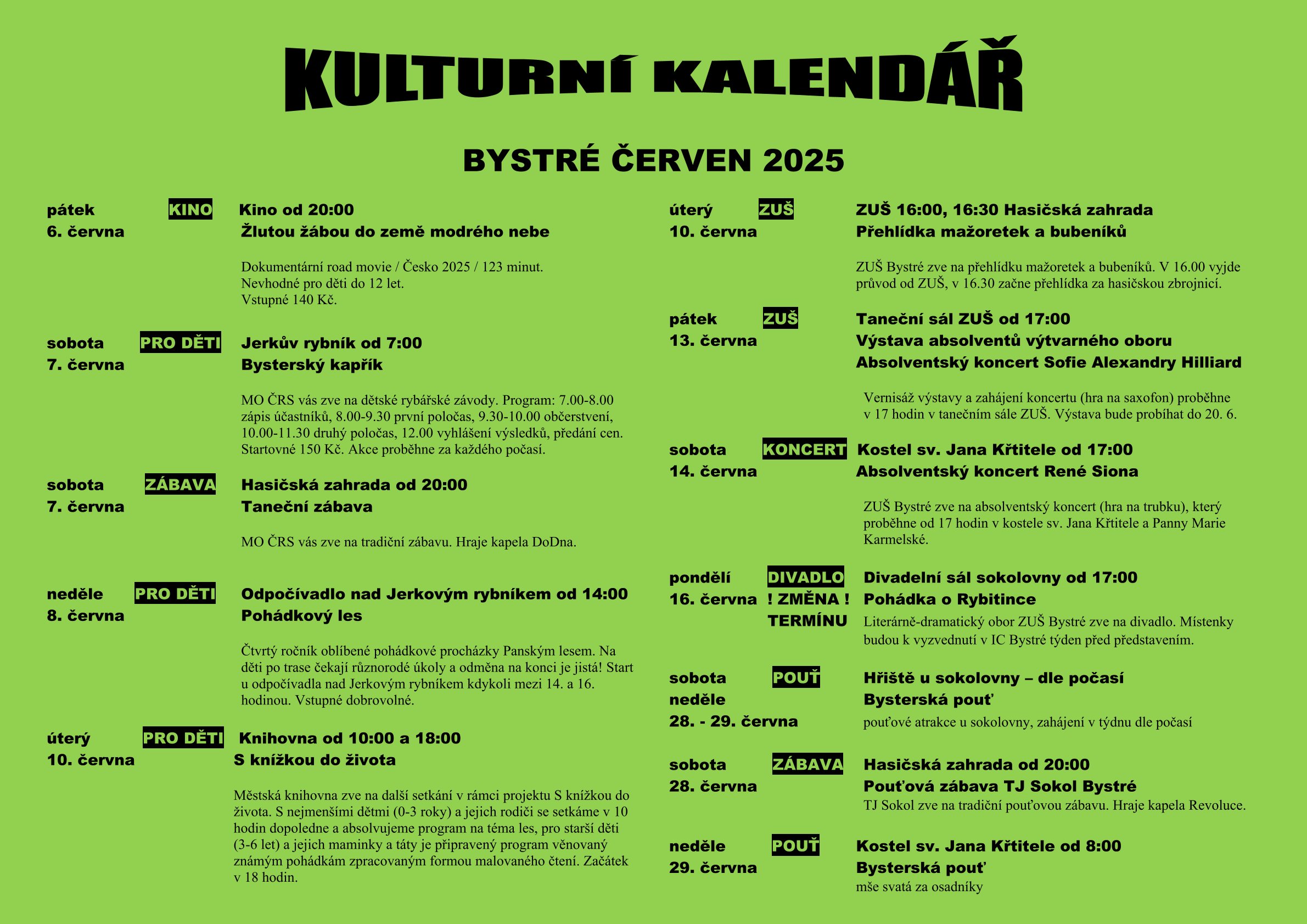 velky kulturni kalendar cerven 2025 barva zmena